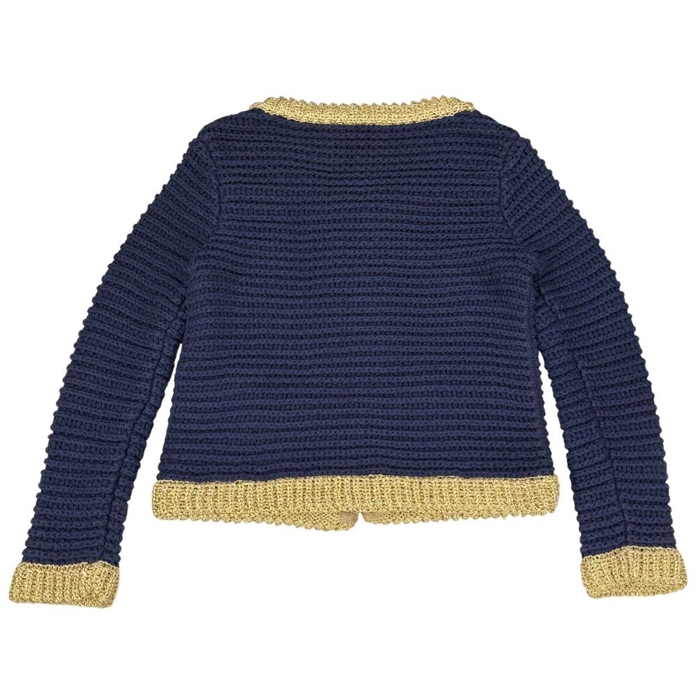 3.1 PHILLIP LIM Knitted Cardigan Size XS Navy Metallic Gold - Picture 7 of 7